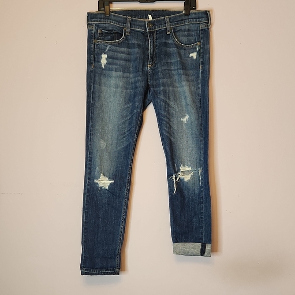 RAG & BONE Dre Low Rise Distressed Boyfriend Jeans, size 30 - Picture 2 of 8